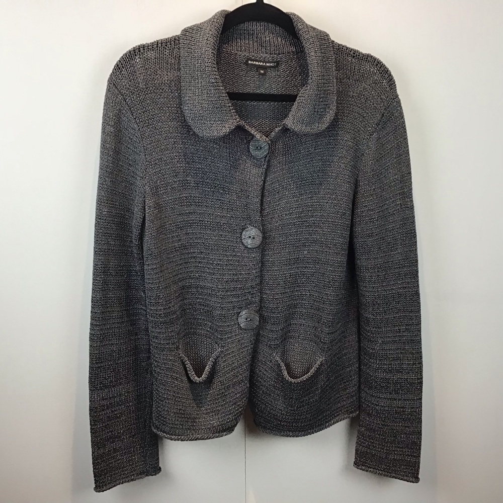 Barbara Who, 3 button, collared cardigan size medium.